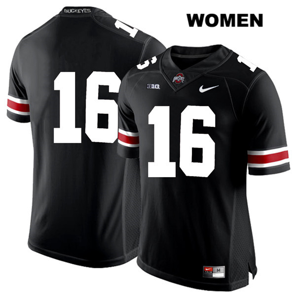 Ohio State Buckeyes Women's Cameron Brown #16 White Number Black Authentic Nike No Name College NCAA Stitched Football Jersey HM19W15NO